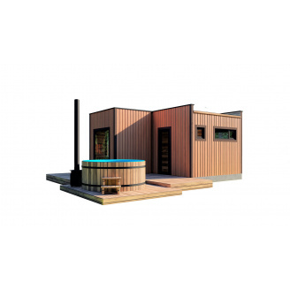 Модульна лазня 4,0х2.3м Gartensauna-9 Thermowood Production під ключ від виробника
